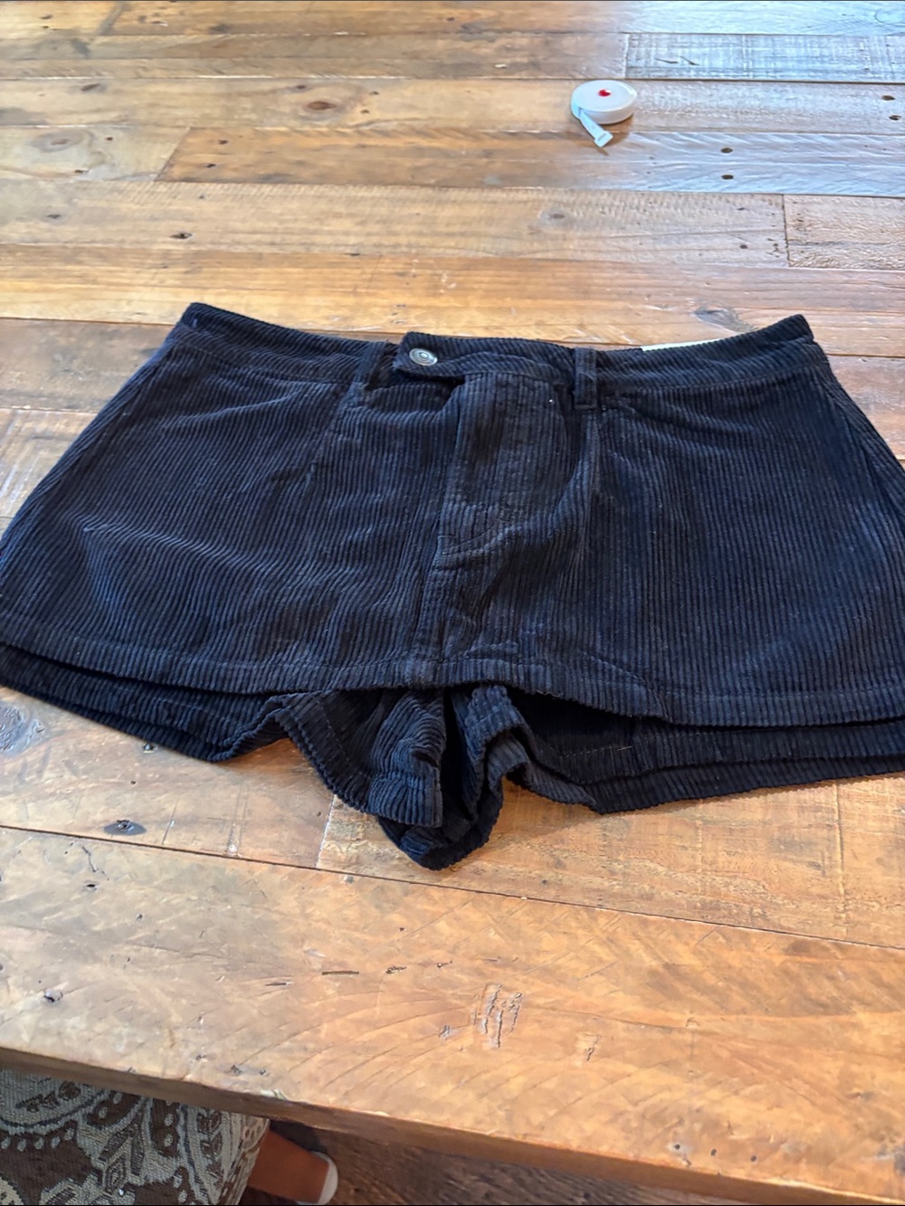 We The Free Black Corduroy Skort Shorts